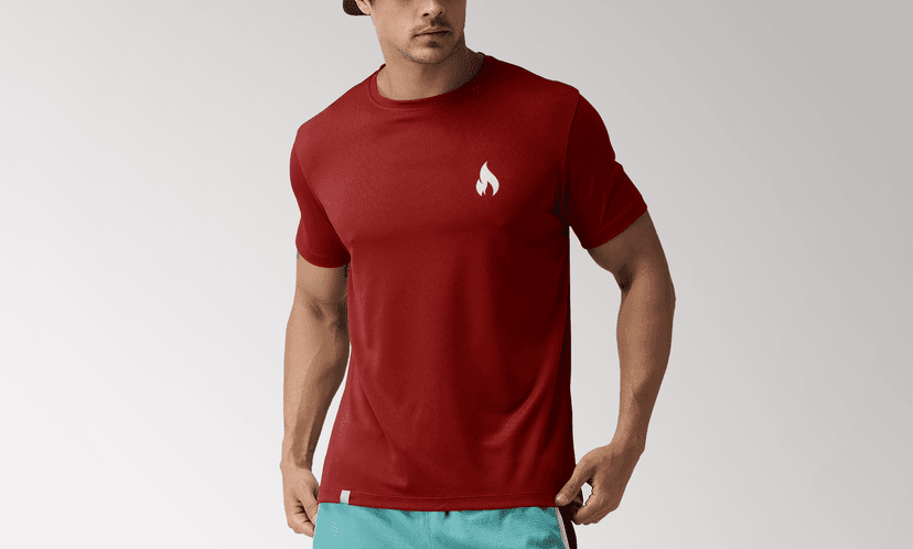 Round-neck Tee (Wine) - Image 1